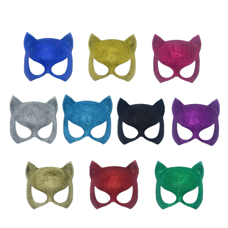 Nuevos productos transfronterizos polvo cara de gato media cara máscara de baile misterioso espectáculo de disfraz de fiesta sexy dama máscara de ojos
