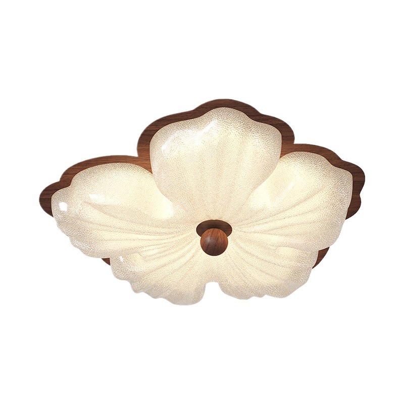 Lámpara de techo de dormitorio, minimalista, ligera, lujosa, de alta gama, estilo antiguo, protección ocular, flores, arena de cristal, dormitorio principal, libro, lámpara de habitación