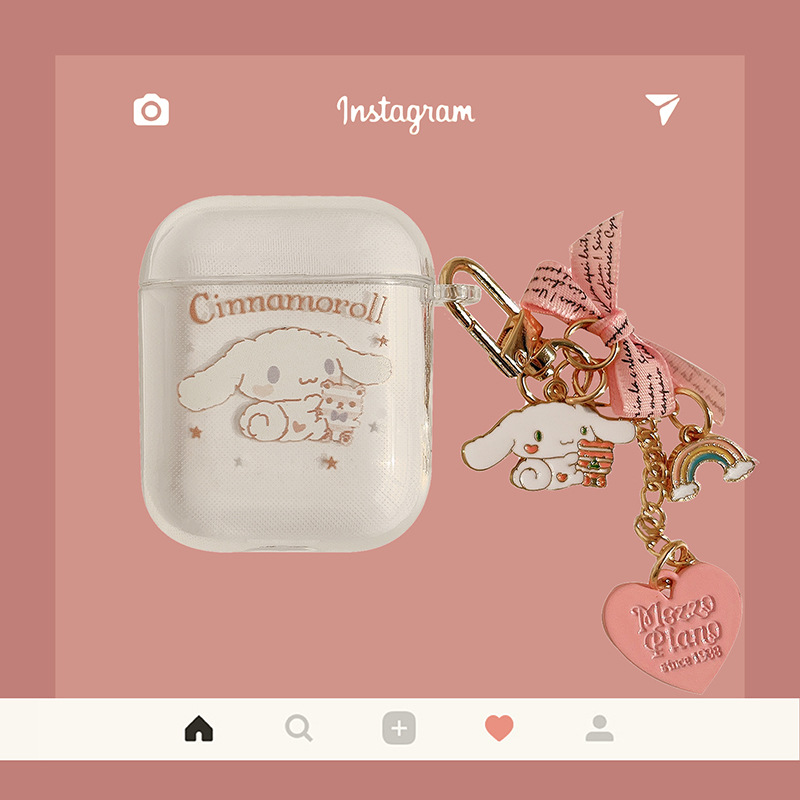 Funda protectora para AirPods de 1ª/2ª generación, compatible con la funda para auriculares inalámbricos Bluetooth de Apple de 3ª generación, carcasa transparente pro3 con colgante.