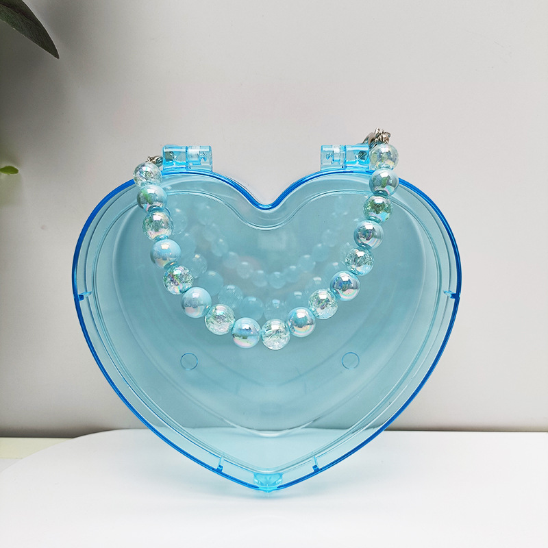 136g Weight Jewelry bag Classification Plastic Material Heart Shape, Solid Color Pattern Plastic Heart Shape Solid Color Jewelry Bag 6
