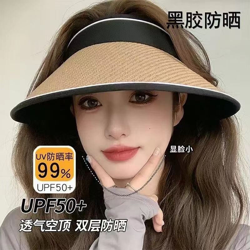 夏用の女性用麦わら空のつばの日よけ帽子、大きなつば、紫外線防止、サイクリングフェイスカバー、折りたたみ式日よけ帽子、UV日焼け止め帽子|undefined