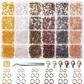 2340pc 4-8mm单圈连接圈龙虾扣饰品配件 DIY手链项链连接扣制作材