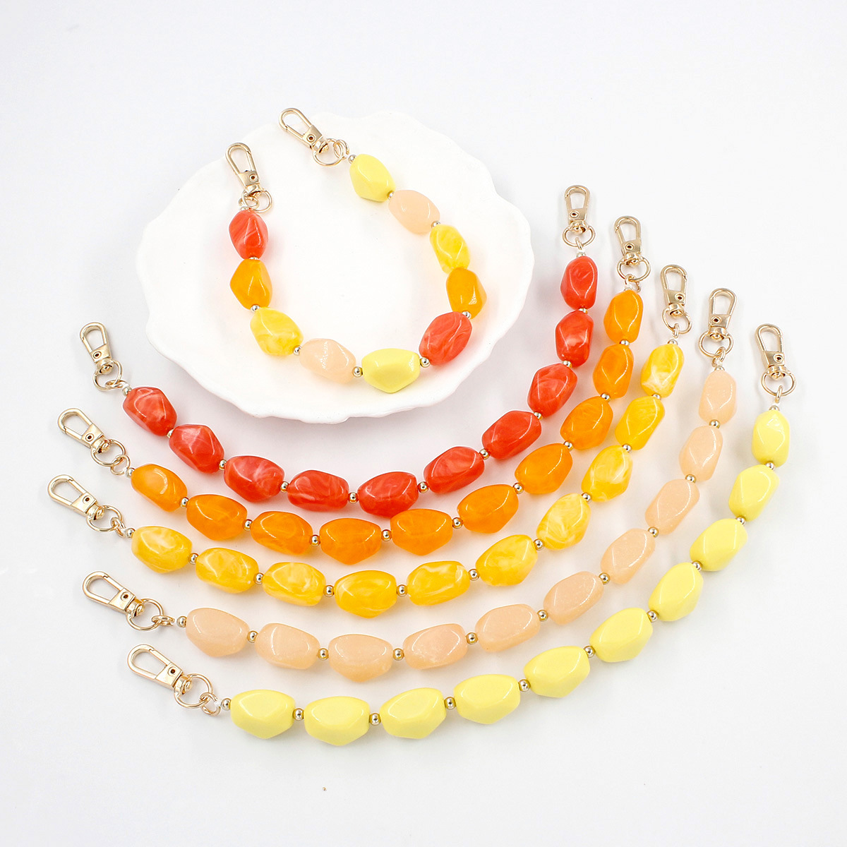 30g Weight Bag Chain Bag Accessories Type 1 Piece Quantity Casual, Holiday, Daily Occasion Acrylic Material Color Block Pattern Elegant, Retro Style 1 Piece Acrylic Color Block Bag Chain 1