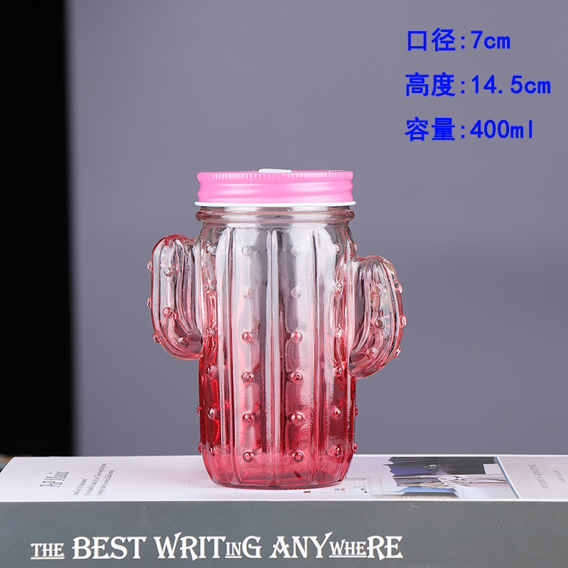 Fábrica al por mayor Polla taza Internet celebridad gradiente color Mason taza paja vidrio taza con mango fútbol taza de agua