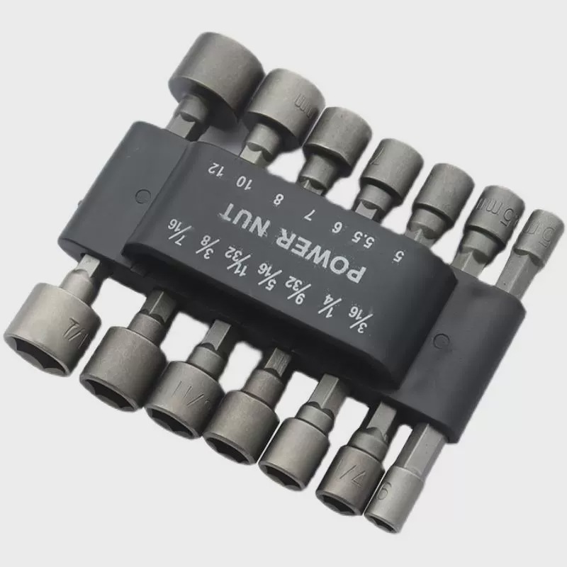 Mango hexagonal, manguito de aire, mano, taladro eléctrico, destornillador eléctrico, accesorios de destornillador 6.35, juego de 9/14 piezas, sistema métrico