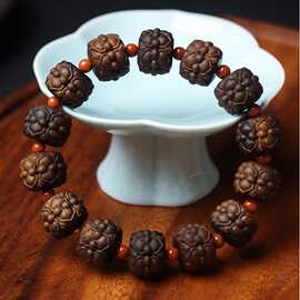 越南芽庄奇楠沉香手串厂家批发男女款老型莲花手链首饰品福利品