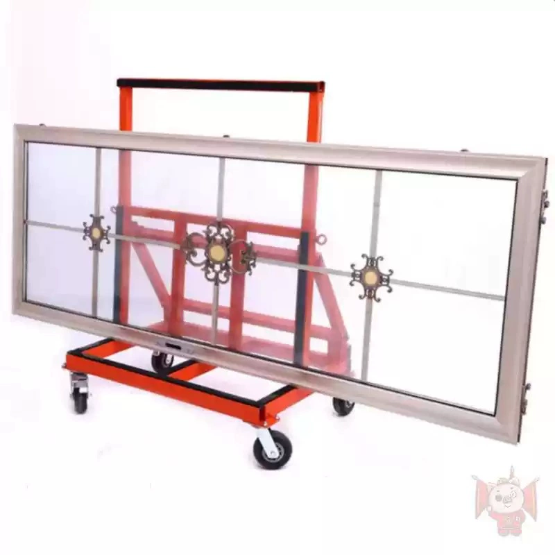 Transporting doors and windows, transporting glass gypsum hand tiles with turnover carts, transporting folding and pulling large plates with universal wheels