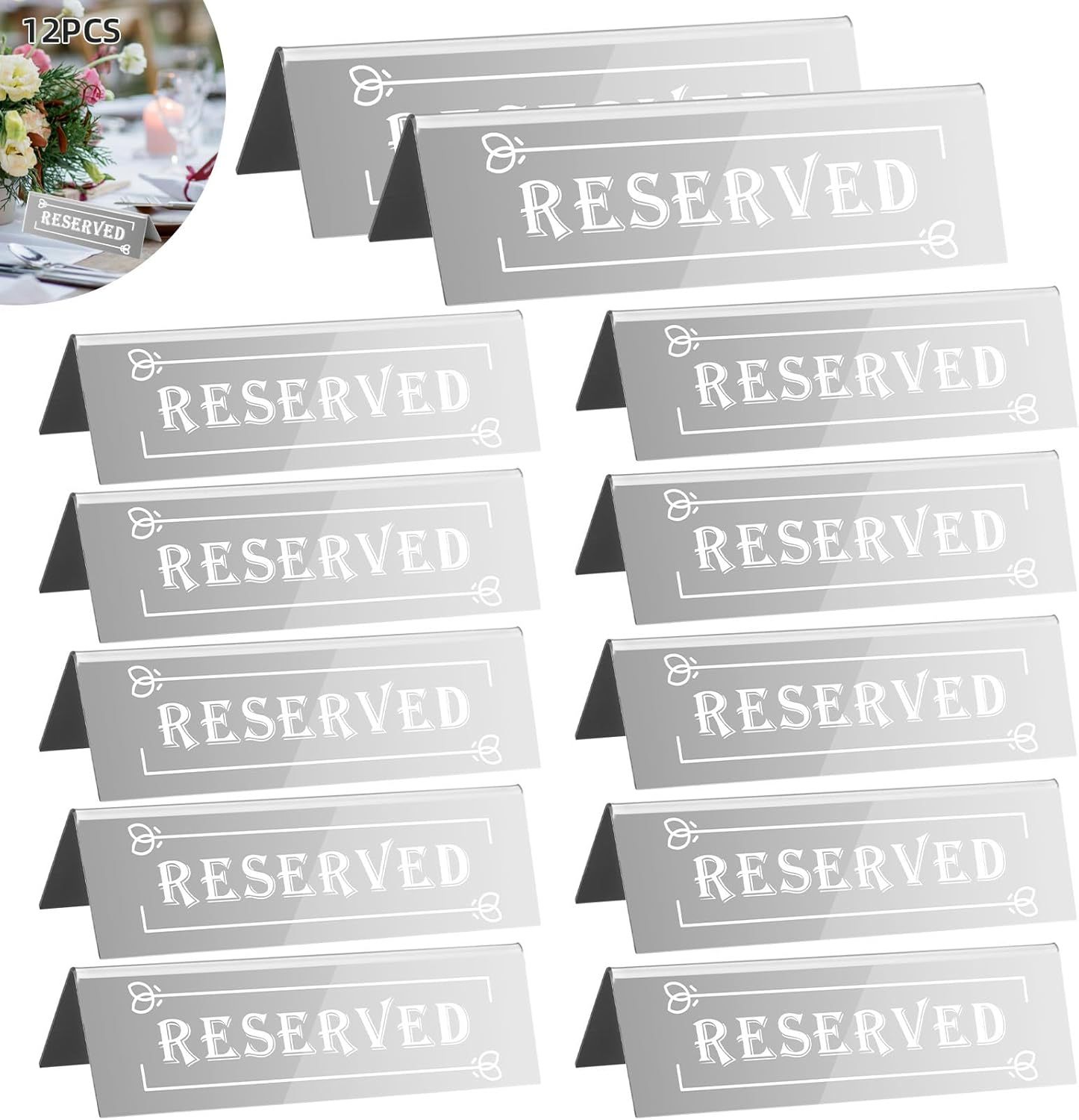 은색으로 인쇄된 흰색 문자 웨딩 테이블 사인