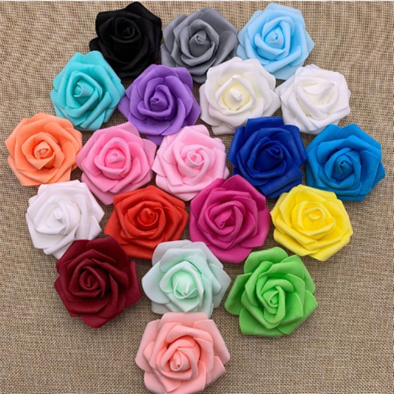 8CM simulation foam rose flower handmade material DIY decorative wreath fake flower wedding jewelry