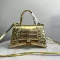 Crocodile pattern gold buckle