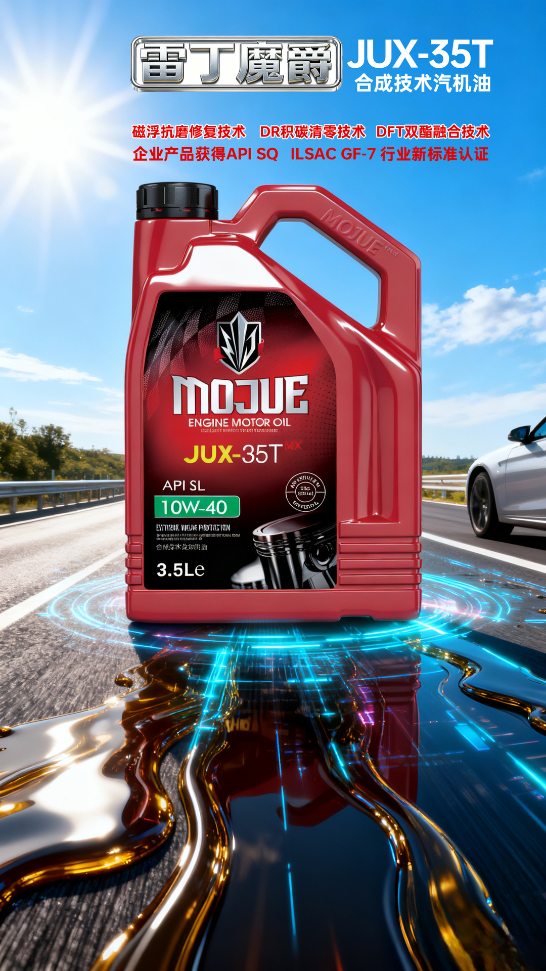 Reading Magic Knight｜Red Magic Series Jux35T Sl Grade Synthetic Technology Engine Oil 5W30/10W40 3.5L