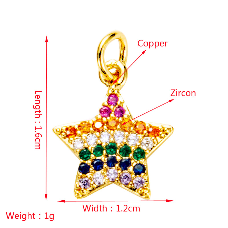 Nihaojewelry wholesale accessories star butterfly eye crown anchor lock copper zircon pendantpicture23