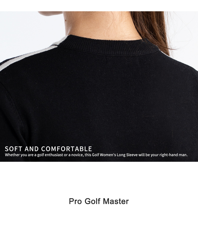 Áo len golf nữ PGM cổ lọ dài tay giữ ấm thu đông — YF621-Áo len trắng, YF621-Áo len màu hồng, YF621-Áo len Đen chi tiết 15