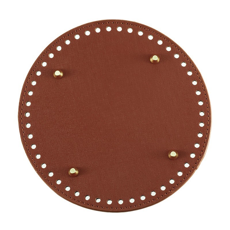 Pu Bag Bottom Hand-Woven Bag Bottom Plate DIY Hyuna Material Bag Base Accessories 15cm Round Ready Stock Wholesale