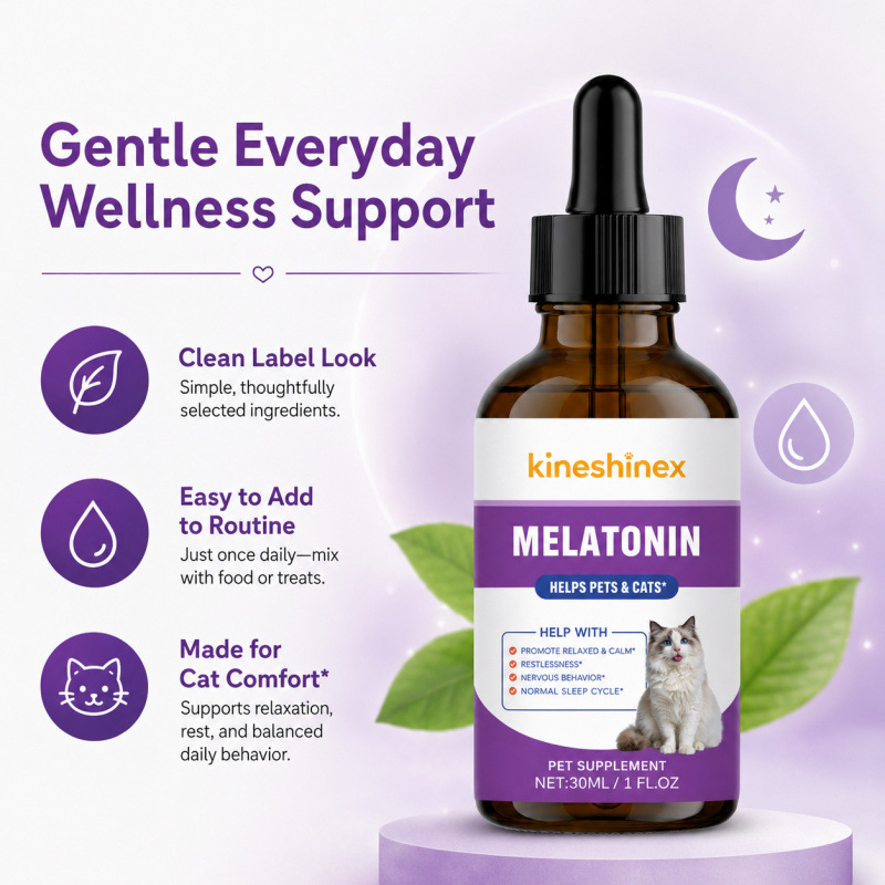 KineShineX Pet Melatonin Nutritional Solution - Universal Stress and Aggression Relief Nutritional Drops