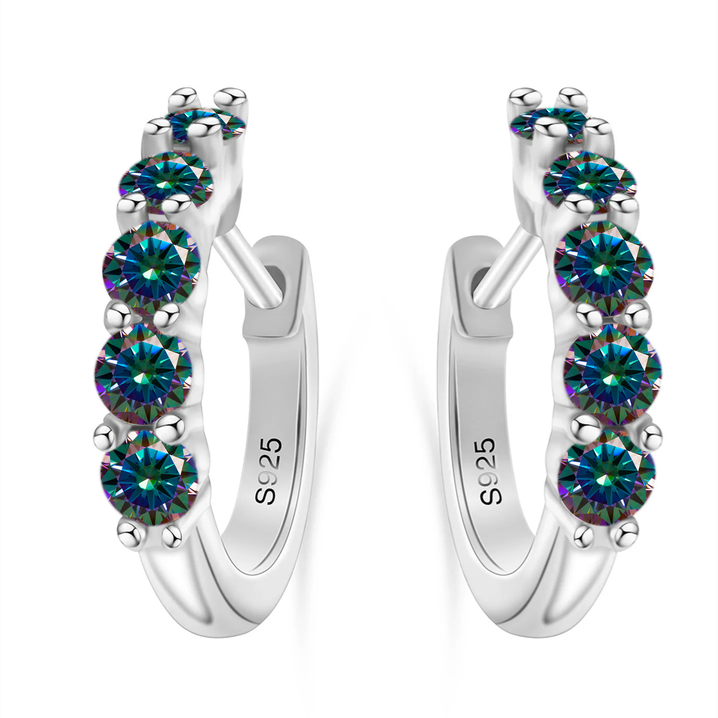 Transfronterizo s925 pendientes de plata esterlina 1 / 2 quilates mono diamante 3mm pendientes de diamante de color D pendientes de diamante de diamante