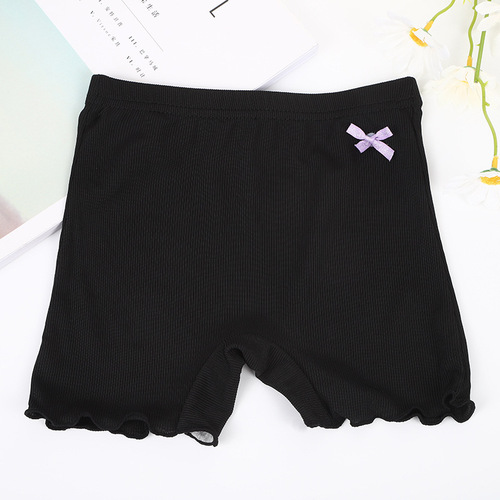 Women's Anti-Slip Underwear Leggings Breathable and Comfortable with Bowknot, Solid Color, Women's Straight Leggings, Elastic Four-Corner Underwear for New Products