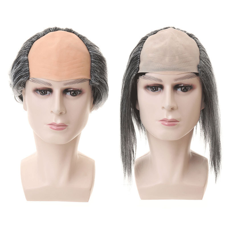 Halloween Mediterranean Adult Bald Wig Funny Bald Wig Bald Men's Wig Stage Performance Props