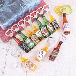 Vintage beer bottle opener magnetic bar personality simulation beer bottle beverage bottle opener refrigerator sticker screwdriver
