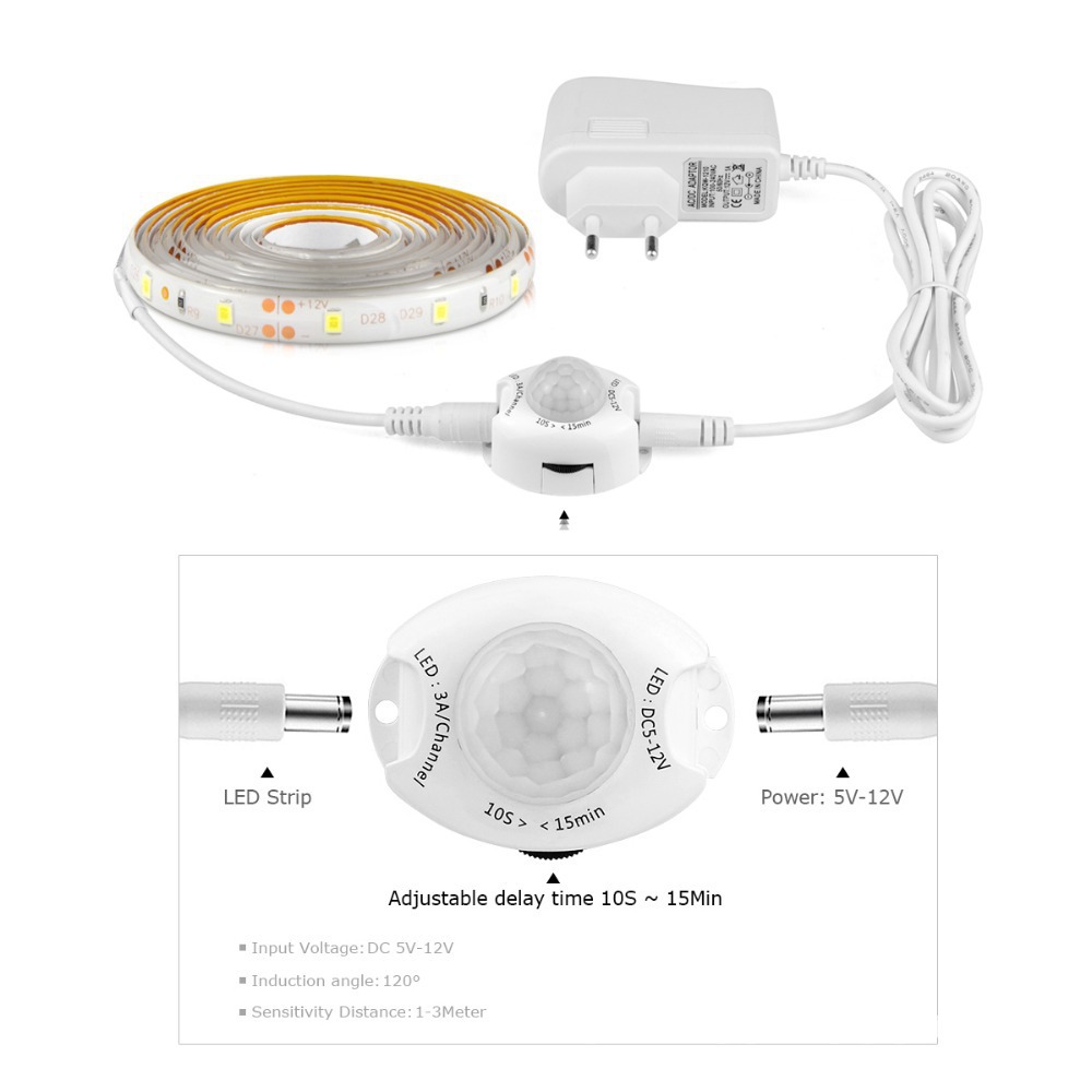 Tira LED con sensor, para cama/armario, luz cálida/fría