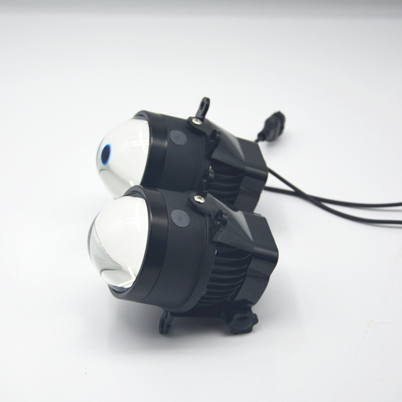 3 pulgadas lámpara de niebla LED doble lente de luz blanca luz amarilla actualización de luz alta y baja luz integral lámpara de niebla doble lente de luz