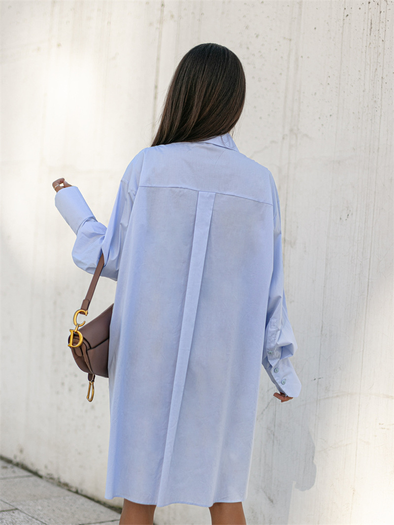 182g Weight Long Sleeve Sleeve Length Single Breasted Placket Type Regular Sleeve Sleeve Type Cotton Fabric Type Long Top Length Blouse Tops Type Daily Occasion Turndown Neckline Breathable Function Loose Fit Type Solid Color Pattern Summer, Spring, Autumn Season Women'S Gender Patchwork Design Fashion Style Wholesale Women'S Fashion Solid Color Long Sleeve Patchwork Blouses 12