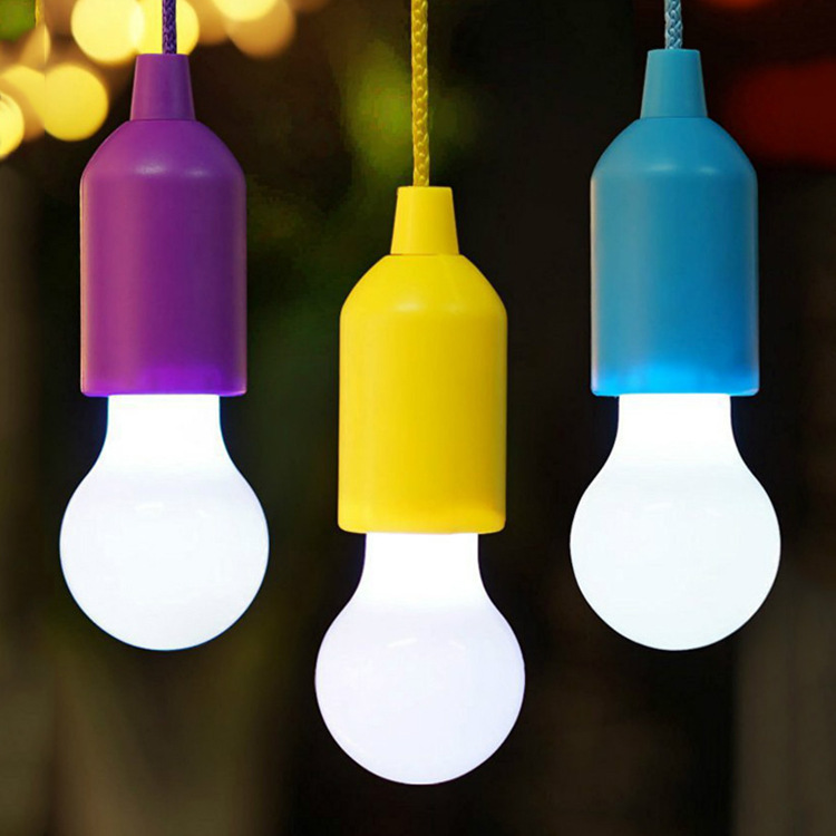 Led Portable Colorful Pull Cord Light Retro Lighting Tent Camping Style Pull Cord Light Bulb Pull Cord Night Light