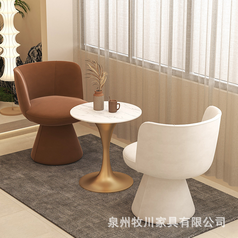 Cream Style Single Sofa Living Room Rest Area Reception Negotiation Nail Salon Bedroom Dresser Rotatable Sofa Chair Cream Style Single Sofa Living Room Rest Area Reception Negotiation Nail Salon Bedroom Dresser Rotatable Sofa Chair