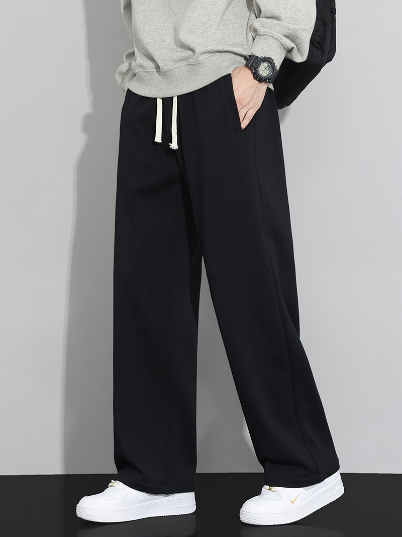 Men's Gray Autumn Wide-Leg Loose High-Rise 2025 New Straight-Leg Men's Spring and Autumn Casual Sweatpants 3