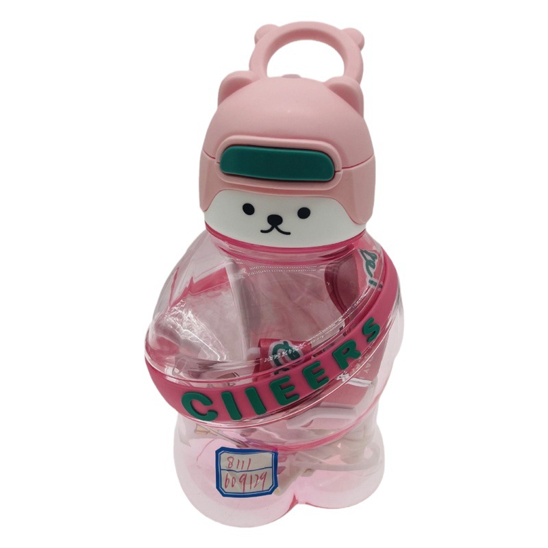 Youyun 8111 dibujos animados nueva muñeca de los niños hervidor de agua de plástico 900ml capacidad paja portátil taza de paja al por mayor