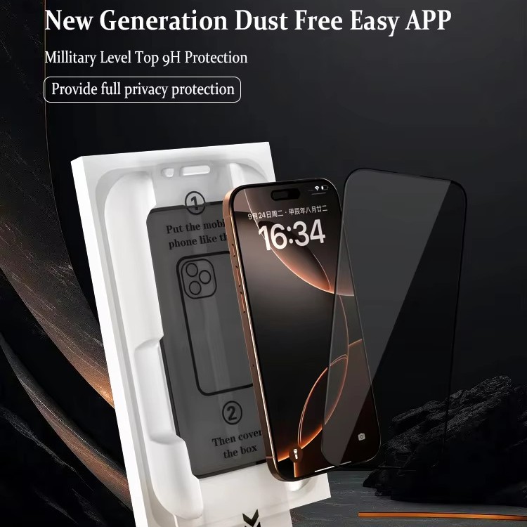 Aplicable película templada iPhone16ProMax Apple 15Plus almacenamiento sin polvo película de alta definición 14 segunda película de serigrafía