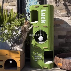 多層猫の巣と猫のクライミングフレーム、一体型密閉型猫の睡眠の巣、傷つきにくく耐摩耗性、オールシーズン対応、マルチキャットファミリー
