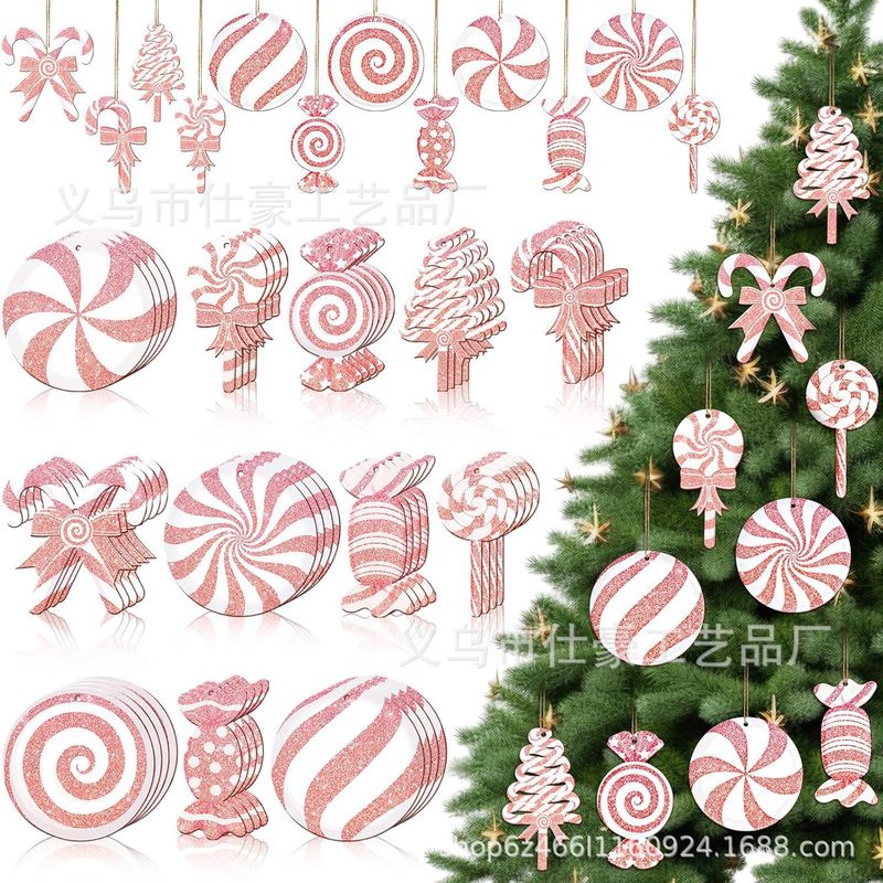 新しいクロスボーダークリスマスキャンディデコレーションクリスマスツリーキャンディ木製オーナメントパーティーデコレーション|undefined