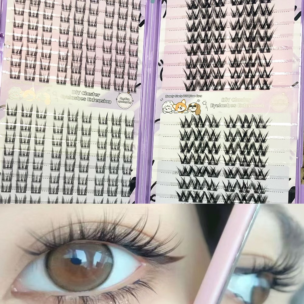 Serie de pestañas postizas transfronterizas Libro de pestañas de comercio exterior Pestañas postizas en inglés completas Pestañas postizas de gran capacidad, pelo segmentado de un solo racimo