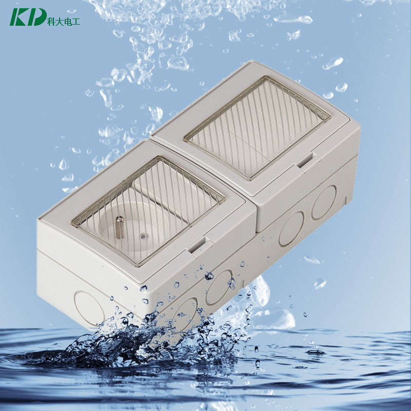 供应四位单控开关加防水法式插座KD-FR4S防水开关插座 墙壁开关