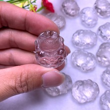 要完美的看过来 干净无棉透体白水晶萌狐 双面雕工磨砂工艺可爱款