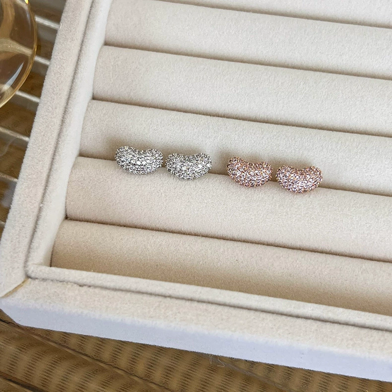 Серьги с серебряной иглой, дизайн, золотистый циркон, серебро 925, лёгкая роскошь, тренд сезона, 18 карат, розовое золото, микроинкрустация