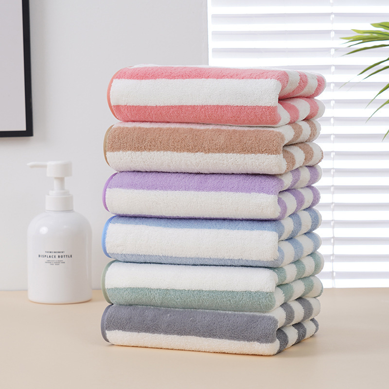 Warp Knitted Wide Coral Velvet Towel Absorbs Water and Is Not Easy to Shed Lint. Thickened Household Stall Supermarket Face Wipes Wholesale Large Size