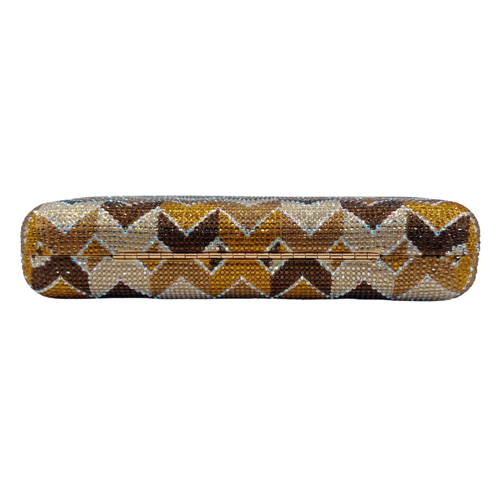 Clutch nữ đính đá lấp lánh hai mặt cầm tay dự tiệc — Đen trắng, màu hồng, màu vàng, màu đỏ chi tiết 4