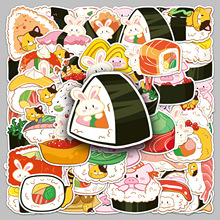50张寿司贴纸食物sushi美食原创涂鸦防水装饰冰箱手帐本文具贴纸