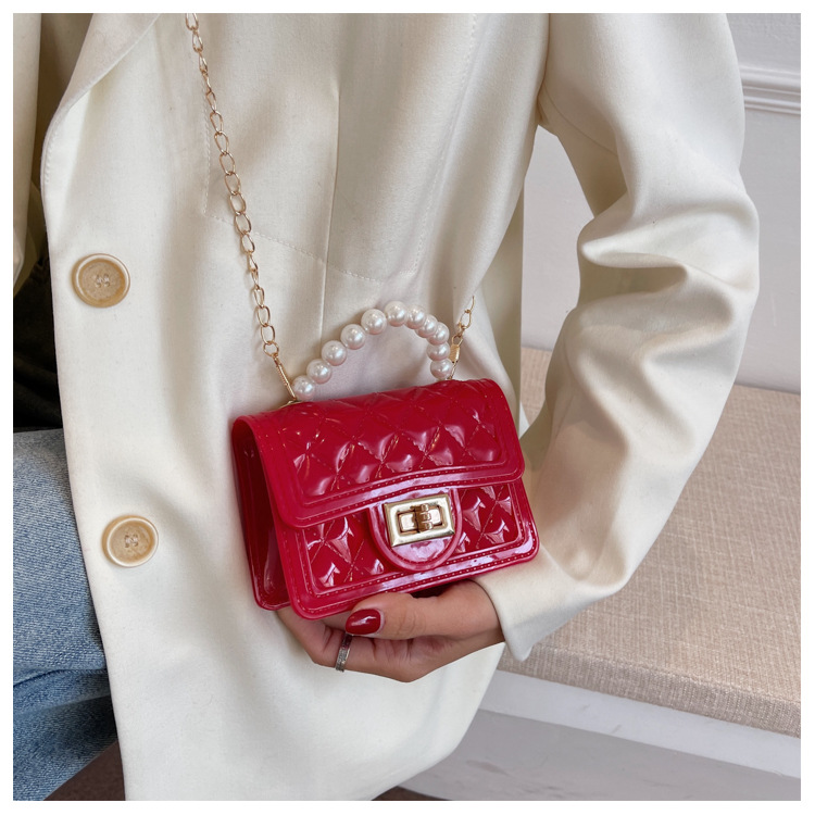 Fashion Style Square Shape Small Size Women'S Small Arylic Solid Color Fashion Flip Cover Handbag