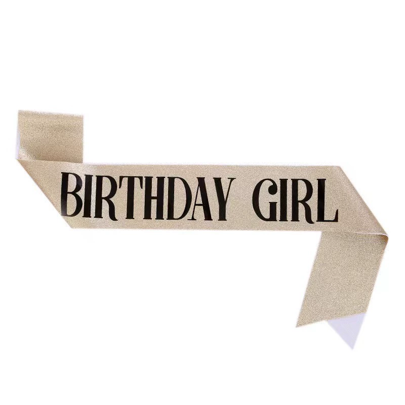Набор короны и ленты на день рождения, ободок с тиарой и лента «Birthday Girl», размер 9,5×78 см