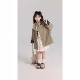 春秋女童韩版潮流时尚气质新款2025春季新品百搭英伦复古风衣外套