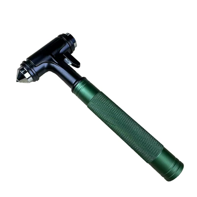 Multifunctional Three-In-One Metal Window-Breaking Escape: Qəza çəkici - km-46-fine-tungsten-steel-hammer-emerald-green
