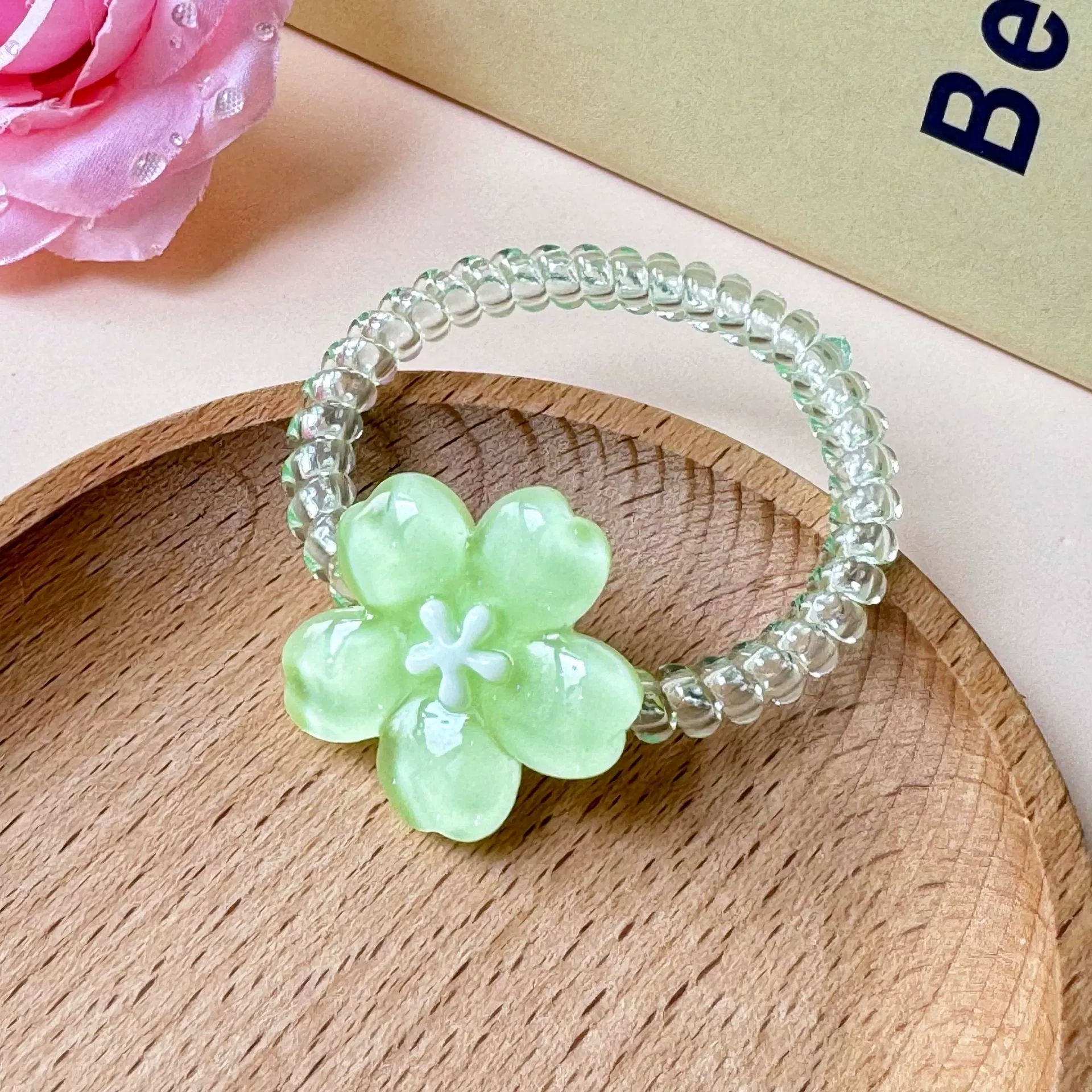 Заколка для волос Jelly Cherry Blossom, смоляная боковая клипса, 6 см, пастельные цвета
