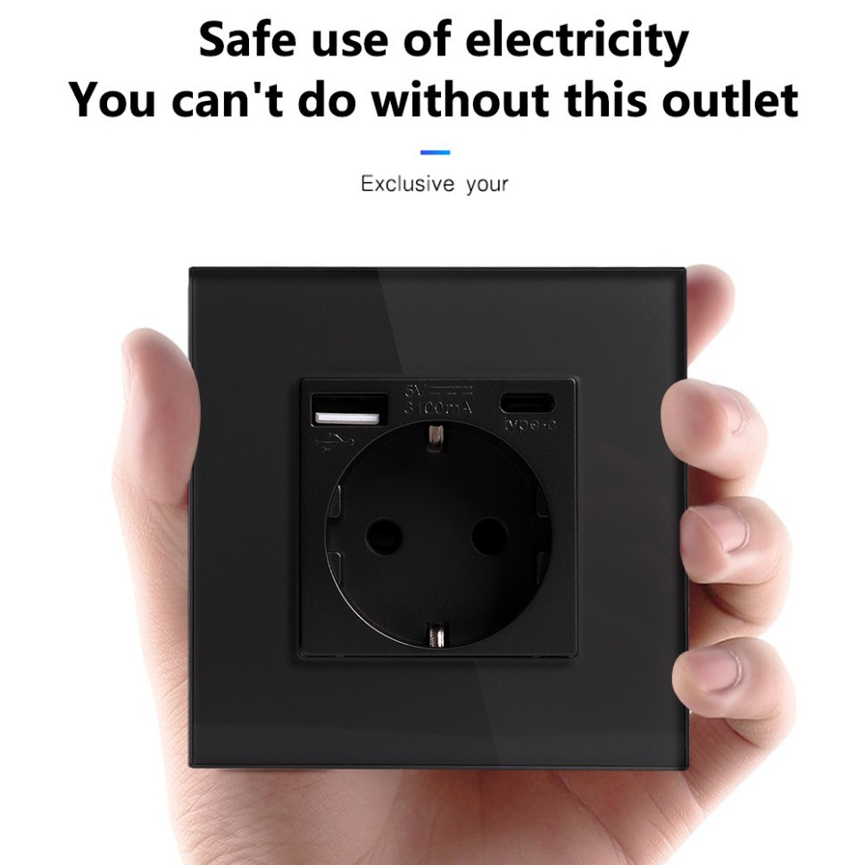 德规欧标德式插座带双USB16A法标欧规欧式插座