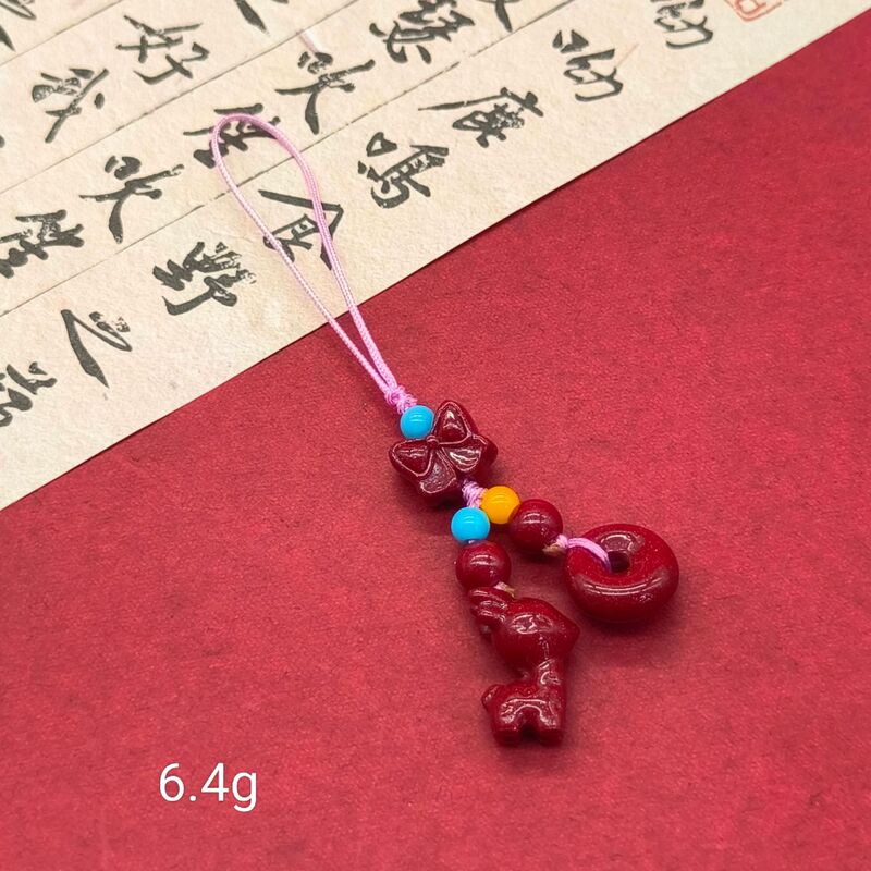 高含量朱砂紫金砂平安扣福袋招财猫莲花佛公手机链钥匙扣批发|undefined