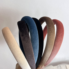 韓國絲絨秋冬發箍女外出高盧頂海綿發箍髮飾細邊壓發發卡義烏配飾