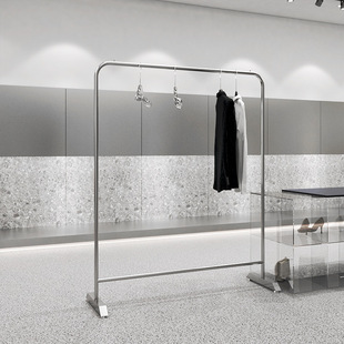 Clothing Store Stainless Steel Display Rack Shelf Nakajima Floor-to-Floor Women's Clothing Store Display Rack Hanger Bold
