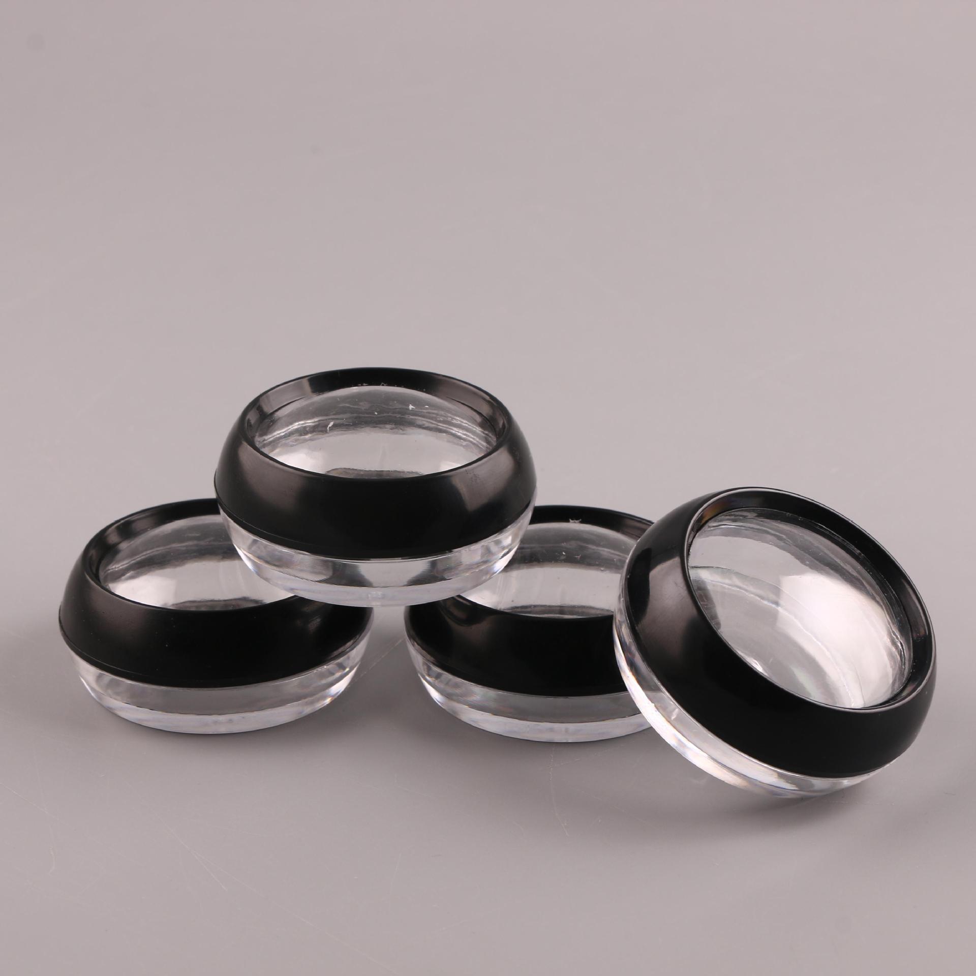 供应化妆品包装 亚克力膏霜瓶 盖中间透明 金葱粉瓶 12克分装盒